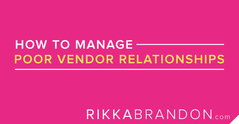 how to manage a poor vendor relationship